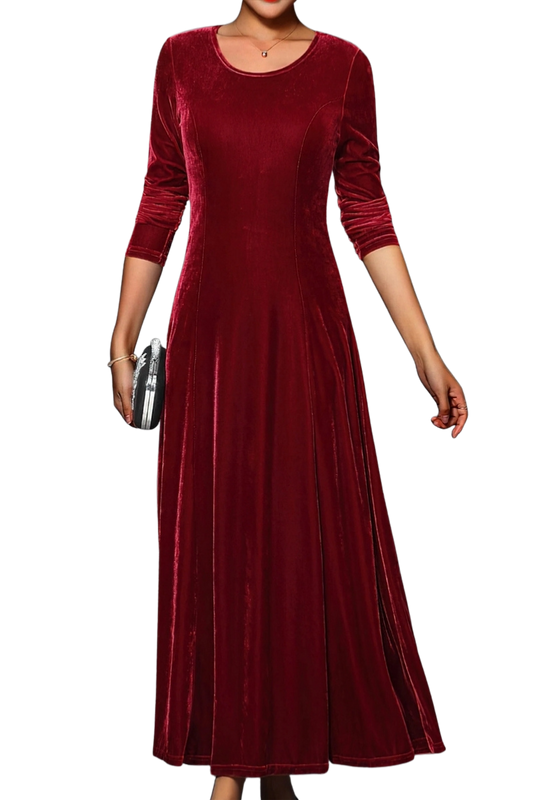 Women’s Long Sleeve A-Line Dress | Midi Length